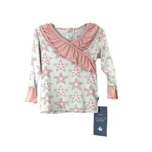 NEW KicKee‎ ruffle kimono bamboo top Size 2T starfish